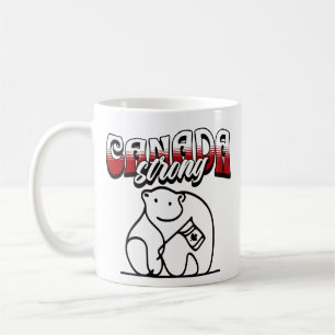Canada Strong Polar Bear Canadian Flag Coffee Mug