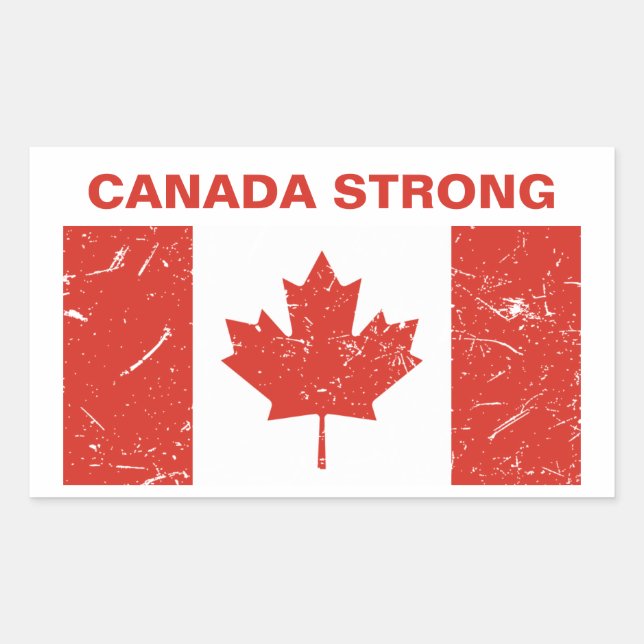 Canada Strong Rectangular Sticker (Front)