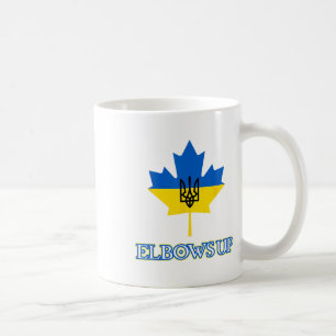 Canada Supports Ukraine Elbows Up Maple Leaf Tride Coffee Mug