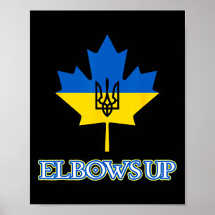 Canada Supports Ukraine Elbows Up Maple Leaf Tride Poster