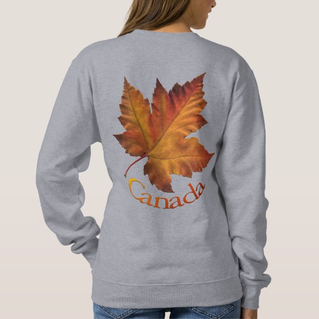 Canada Sweatshirt Gold Maple Leaf Women's Shirt (Back)