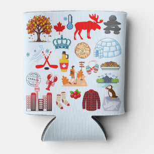 Canada Symbols Can Cooler
