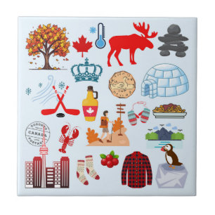 Canada Symbols Ceramic Tile