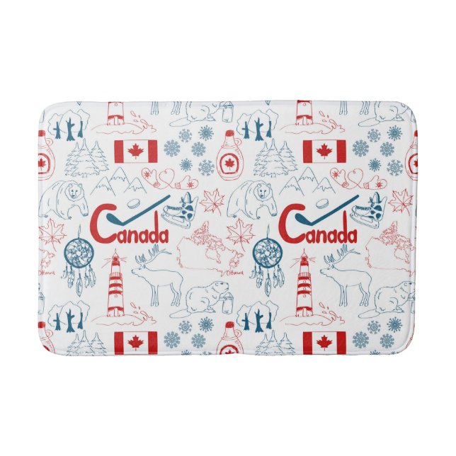 Canada | Symbols Pattern Bath Mat (Front)