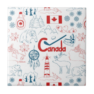 Canada   Symbols Pattern Ceramic Tile