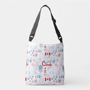 Canada Symbols Pattern Crossbody Bag