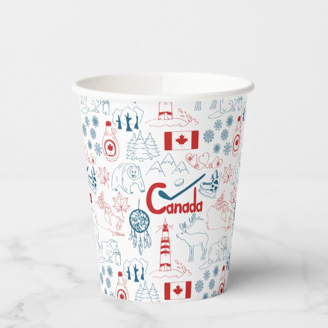 Canada | Symbols Pattern Paper Cups (Left)