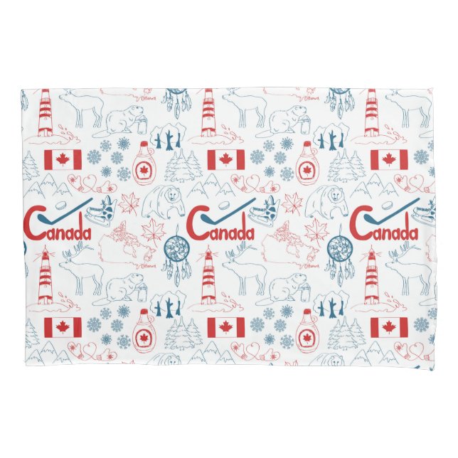 Canada | Symbols Pattern Pillowcase (Front-Left)