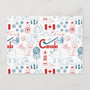 Canada   Symbols Pattern Postcard