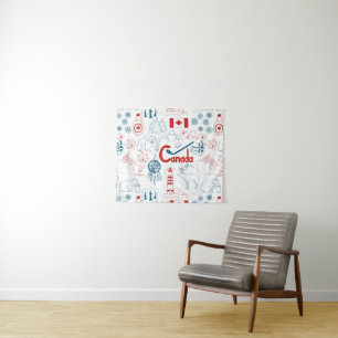 Canada   Symbols Pattern Tapestry