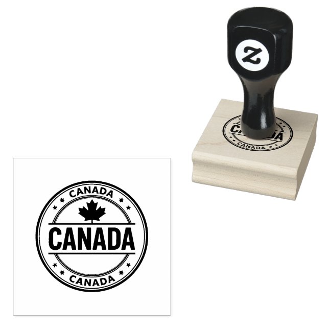 Canada Text Logo Jet Black Ink Clean Perfect Sharp Rubber Stamp (Stamped)