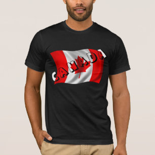 CANADA Text on Canadian Flag T-Shirt