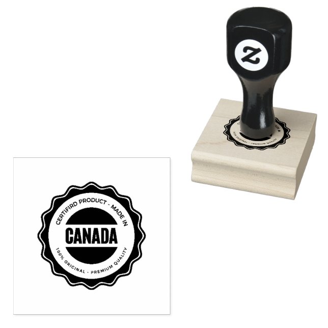 Canada Text Paradise Teal Ink Clean Impression  Rubber Stamp (Stamped)