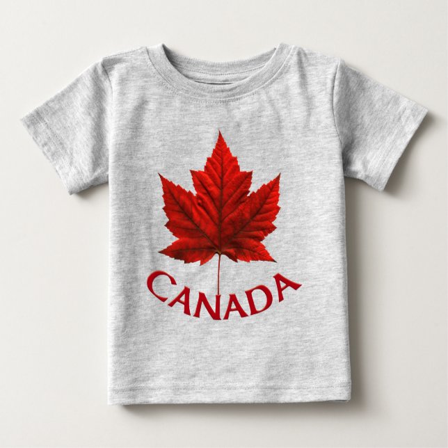 Canada Toddler T-Shirt Red Maple Leaf Baby Shirt (Front)