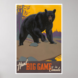 Canada Travel Poster Art Hunting Print Sports Deco