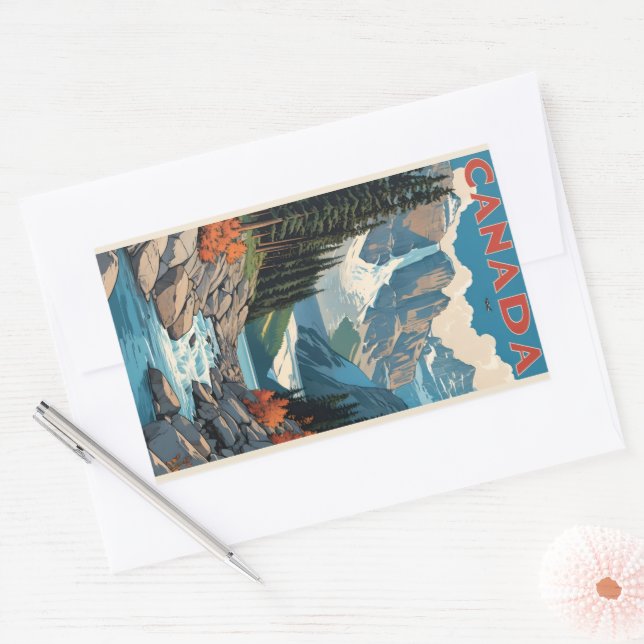 Canada Travel Poster Rectangular Sticker (Envelope)