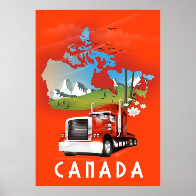 Canada Truck map travel poster (Front)