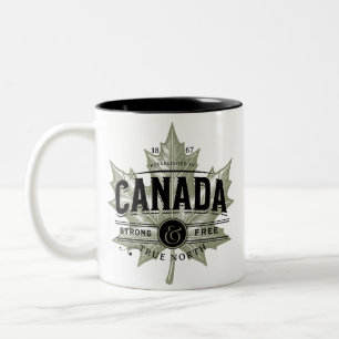 Canada True North Strong and Free Two-Tone Coffee Mug