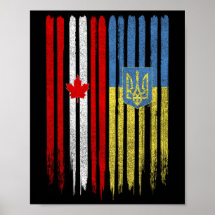 Canada Ukraine Canadian Ukrainian Flag  Poster