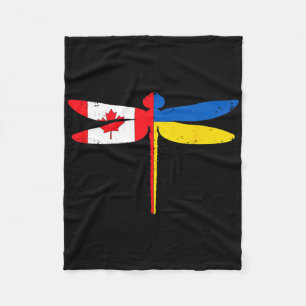 Canada Ukraine Flag Fleece Blanket