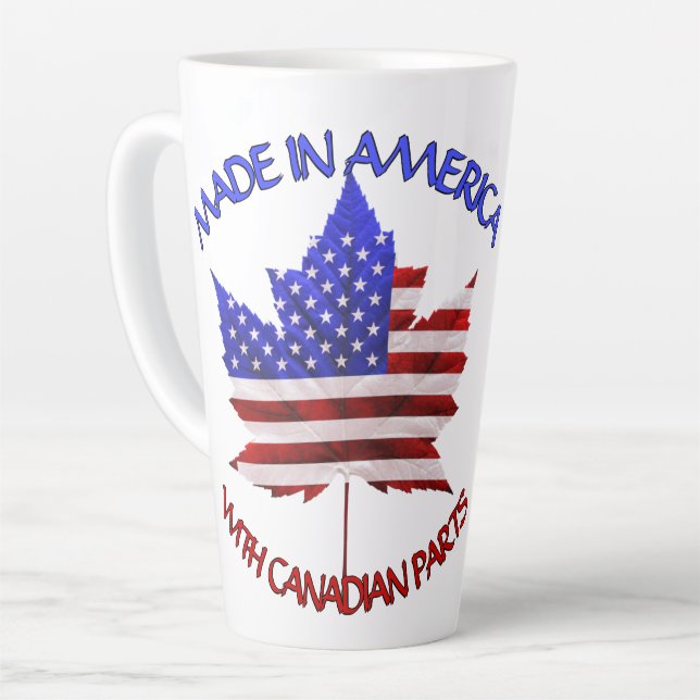 Canada USA Cups US / Canada Souvenir Latte Mugs  (Left Angle)