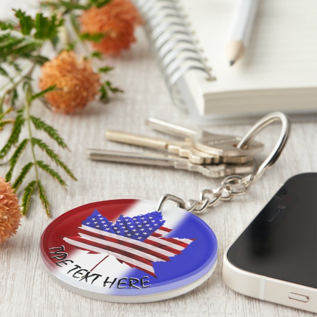 Canada USA Keychain Personalised Souvenir Keychain (Front Right)