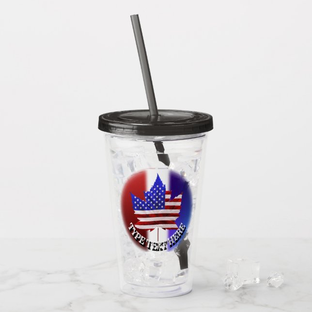 Canada USA Tumbler US Custom Canada Souvenir (Front Ice)