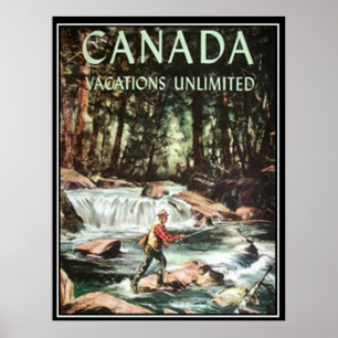 Canada Vacations Vintage Travel Poster