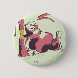 Canada vintage beaver travel poster 6 cm round badge