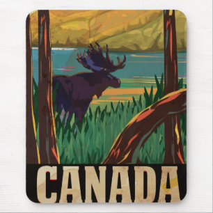 Canada Vintage Travel Poster Mouse Pad