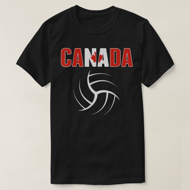 Canada Volleyball Lovers Jersey Canadian Flag Spor T-Shirt (Design Front)