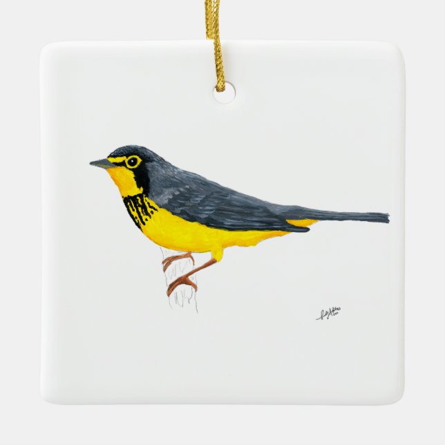 Canada Warbler Ceramic Ornament (Front)