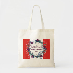 CANADA WEDDING WELCOME Destination Floral Tote Bag