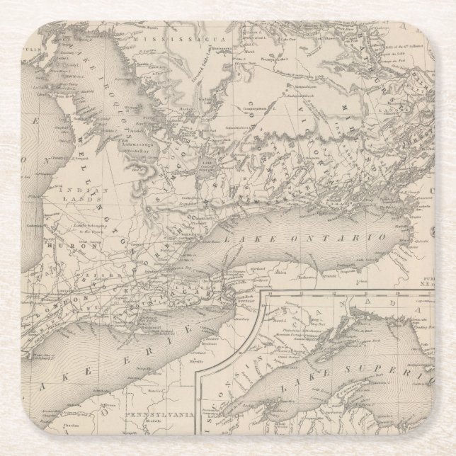 Canada West Upper Square Paper Coaster (Front)