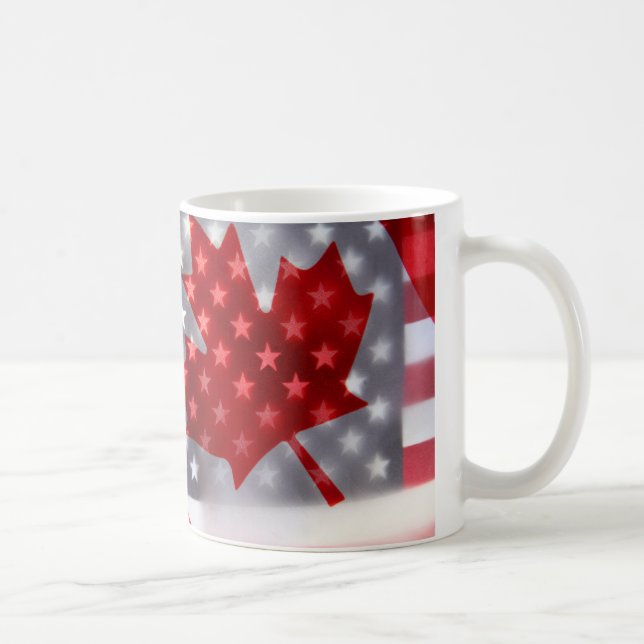 Canada with America flags Coffee Mug (Right)