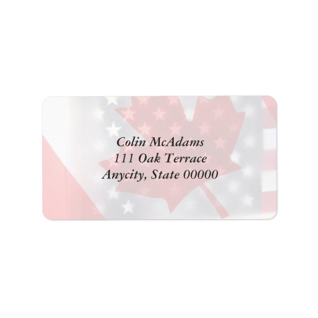 Canada with America flags fade Label (Front)