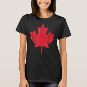 Canada Women Men Distressed Red Maple Leaf Canada T-Shirt