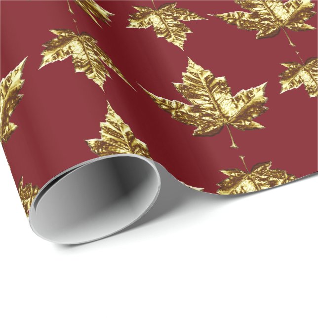 Canada Wrapping Paper Gold Canada Souvenir Paper (Roll Corner)