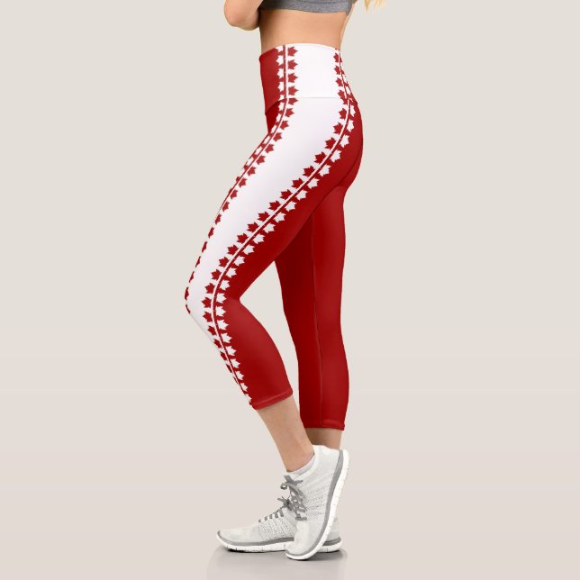 Canada Yoga Pants Classic Canada Maple Leaf Pants (Left)
