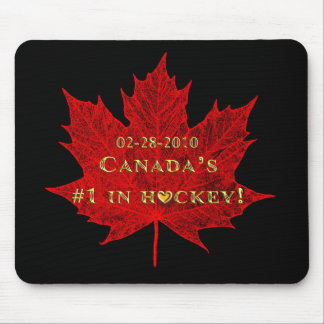 Canada's Hockey Win-Dated!+Red Maple Leaf Mouse Pad