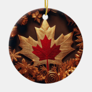 CANADIA FLAG INSPIRED CERAMIC ORNAMENT