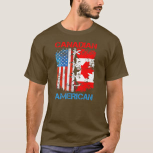 Canadian American Flag Canada Day Men Women  T-Shirt