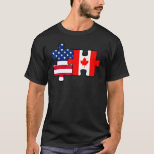 Canadian American Flag Canada Day Men Women T-Shirt