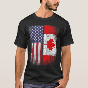 Canadian American Flag Canada Usa Roots T-Shirt.pn T-Shirt