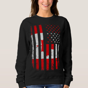 Canadian American Flag Canadian Roots Canada Ameri Sweatshirt