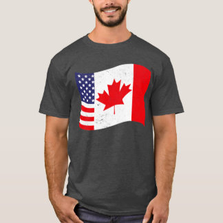 Canadian American Flag US Maple Leaf Canada T-Shirt
