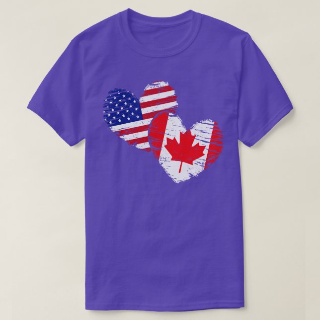 Canadian American Friendship USA Canada T-Shirt (Design Front)