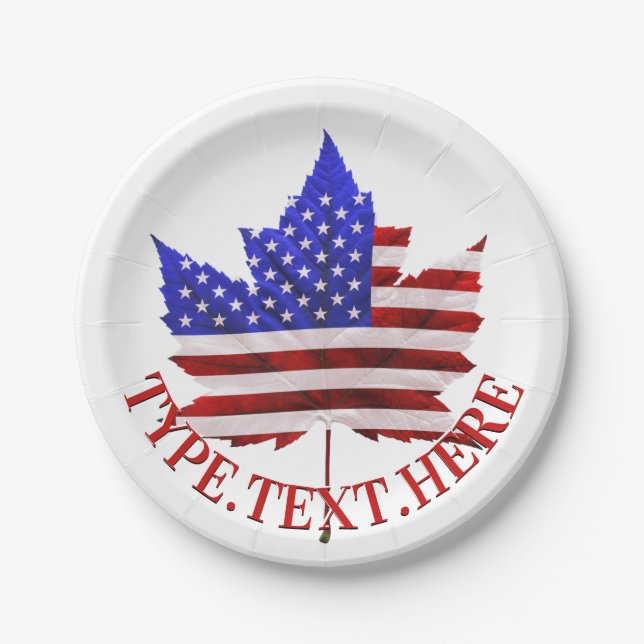 Canadian American Plates Custom Flag Paper Plates (Front)