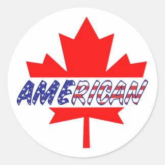Canadian American Pride Classic Round Sticker