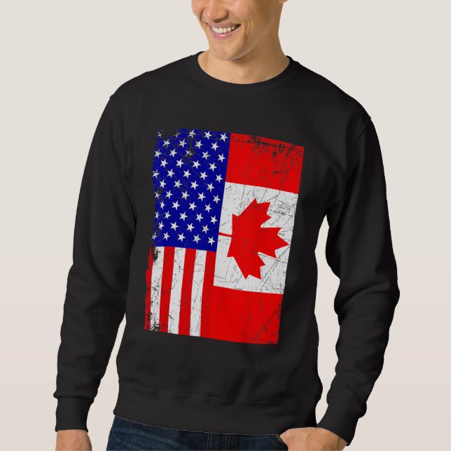 Canadian American Shirt USA Canada Flag 4th Of Jul (Front)